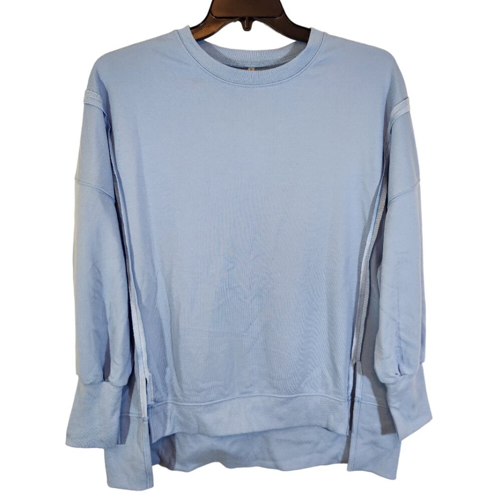 BUG Blue Raw-hem Oversized Sweatshirt S